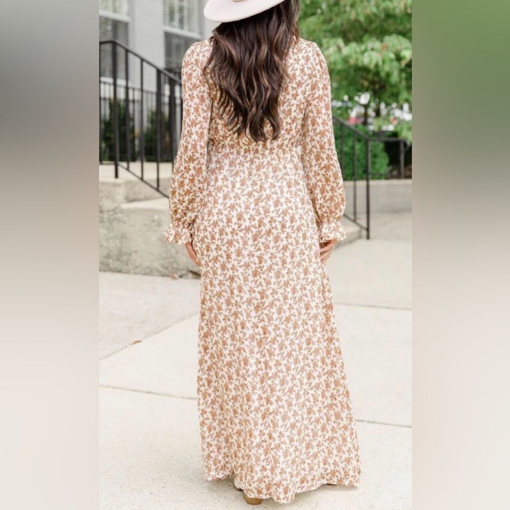 Pink Lily cottagecore Floral Print Maxi Dress size medium